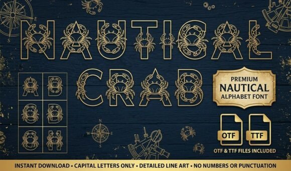 Nautical Crab: A Display Font for Coastal Campaigns