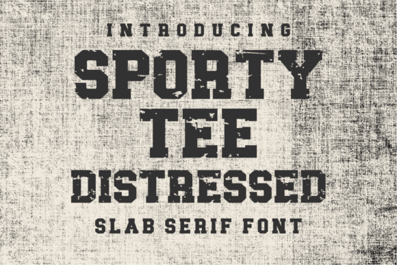 Sporty Tee Distressed: A Bold Serif Font for Brands