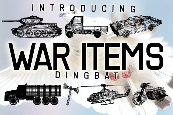 War Items Font: A Bold Dingbat Typeface for Editorial Design